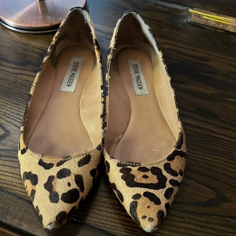 Steve Madden leopard print pointed toe flats